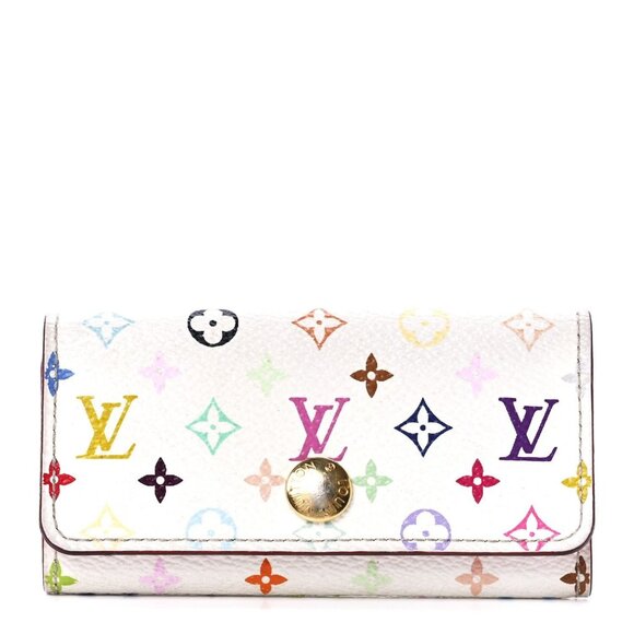 Authentic Louis Vuitton Multicolor Monogram Multicles 4 Key Holder Case White - Picture 1 of 9